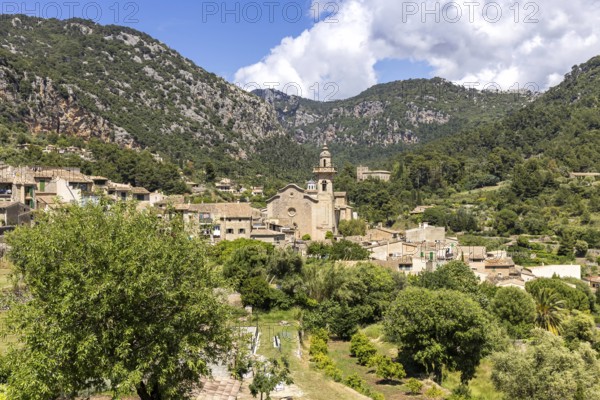 Valldemossa village on Majorca with church Holiday at the Serra de Tramuntana Travel in