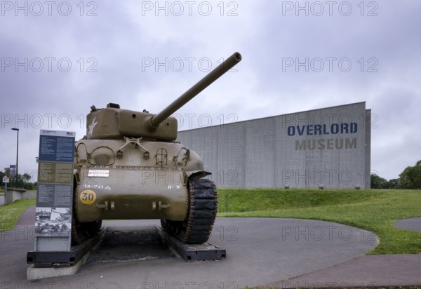 M4A1 Sherman tank, exhibit in front of Overlord Museum, Colleville-sur-Mer, D-Day, Operation