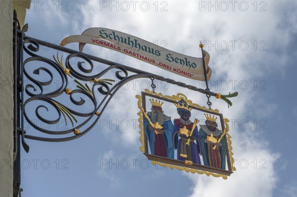 Historic nose plate from the former Drei König Inn, Bad forest lake, Baden-Württemberg, Germany