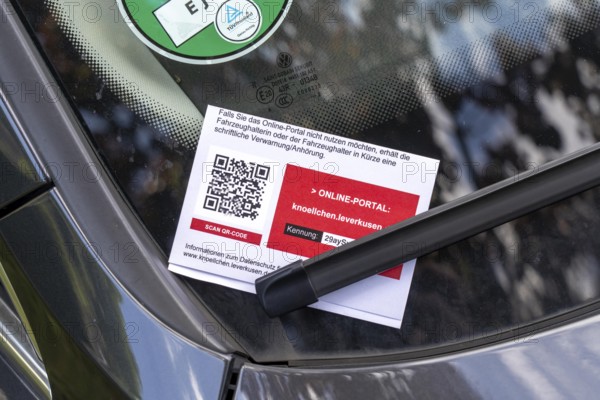 Parking ticket on a car, wrongly parked, resident parking, without parking ticket, parking