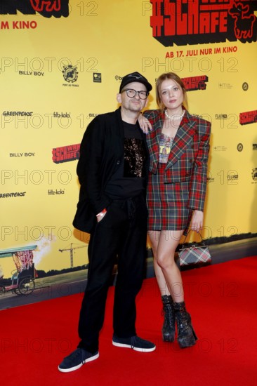 Milan Peschel and Jella Haase at the #SchwarzeSchafe premiere at the cinema in the Kulturbrauerei