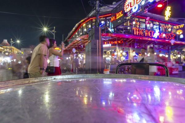Neon lights, the legendary restaurant THE RED PIANO, Pub Street in the evening, entertainment