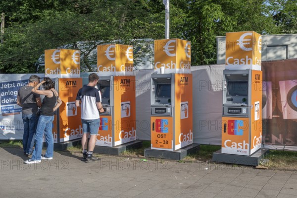 Specially installed ATM for the Erlangen Bergkirchweih, traditional twelve-day folk festival,