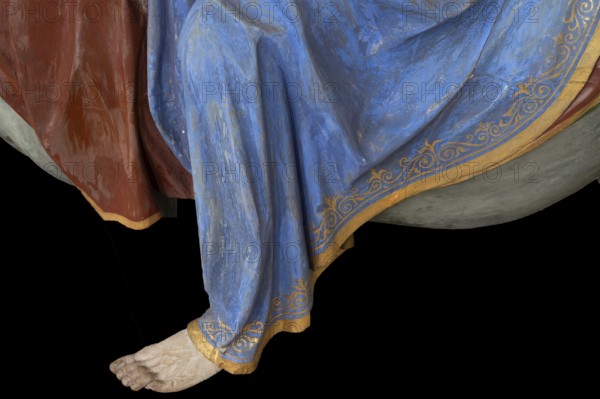 Foot and robe of Christ, detail of the palm donkey, around 1490, St John's parish church,