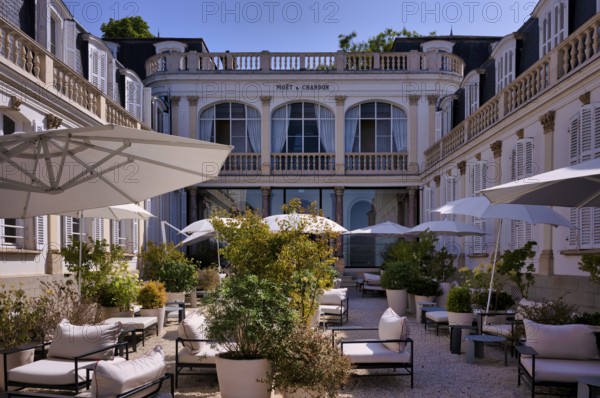 Hotel Moët next to the headquarters of the champagne brand Moët & Chandon, part of the luxury goods