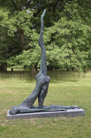 Sculpture Mont Parnassus by Georg Herold 2012, Blickachsen 14, modern art, athletic figure,