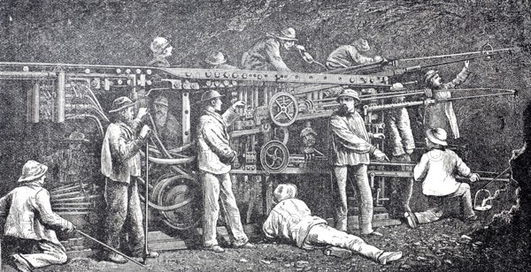 Tunnel boring machine for the Mont-Cenis tunnel, a 13.7 kilometre long railway tunnel in the Alps