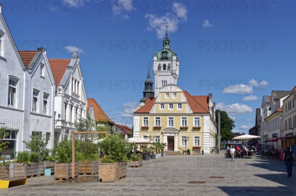 The town hall square with the town hall in the old town centre of Verden. Verden, Lower Saxony,