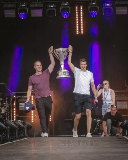 Players of the Eisbären Berlin at the Berliner Rundfunk 91.4 Open Air in the Berlin Parkbühne