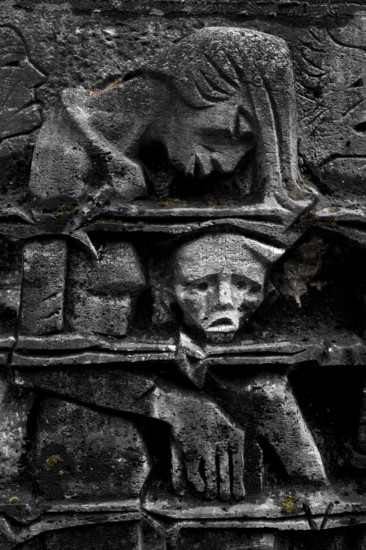 Bittermark memorial, memorial site, detail of the relief, artist Karel Niestrath, Dortmund, Ruhr