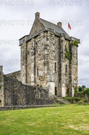 Castle ruin of Chateau de Saint-Sauveur-le-Vicomte, Manche, Normandy, France