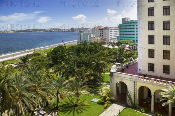View over the garden from the Hotel Nacional, Havana, Cuba, Central America, Caribbean