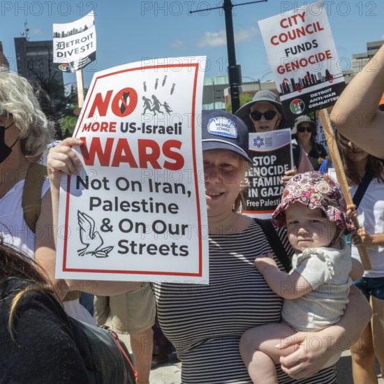 Detroit, Michigan USA - 28 June 2025 - Protesters rallied at the Federal Building and then marched