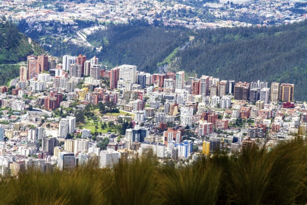 City of Quito, View from the Cruz Loma cable car station. Pichincha province, Ecuador, South