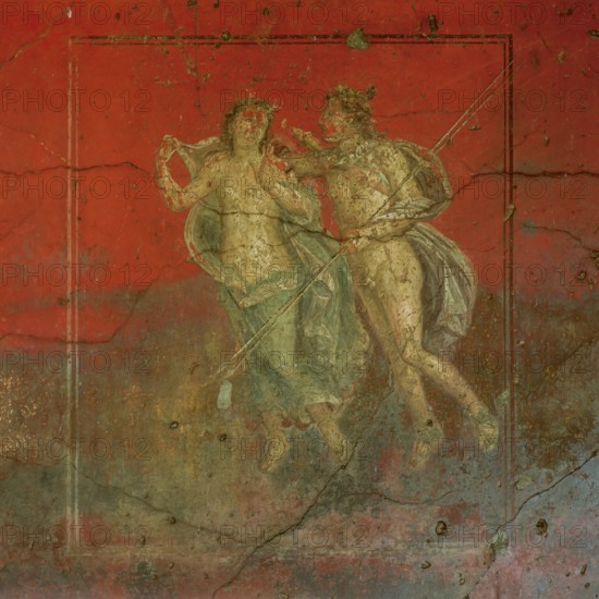 Frescoes, in the Vettier house, Pompeii, Italy
