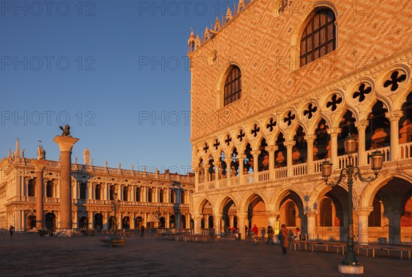 Doge's Palace and Piazzetta in the morning, Venice, Veneto, Italy