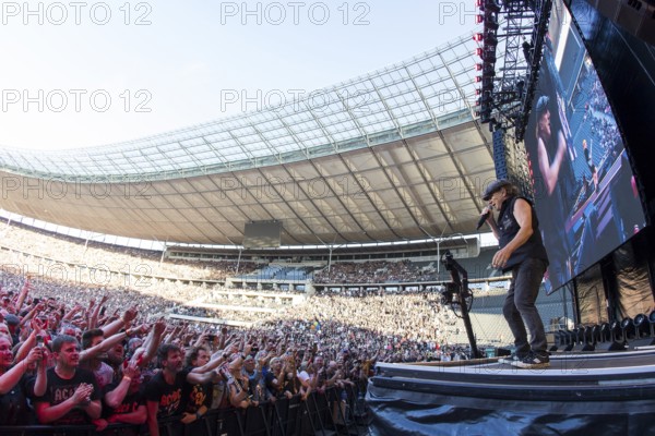 Brian Johnson, lead singer of AC/DC live on Power Up Tour 2025 at the Olympiastadion Berlin on 30