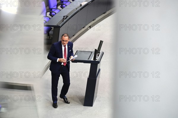 Tino Chrupalla (AfD) after his speech in the Bundestag in response to the government statement by