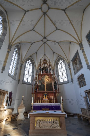Chancel of the parish church of St John the Baptist, rebuilt after a fire in 1872 in neo-Gothic