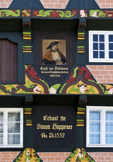 Hoppenerhaus, the most magnificent half-timbered house in the historic centre of Celle with a