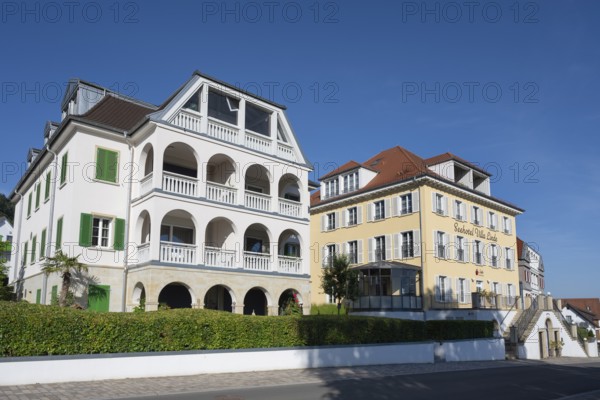 Historic buildings with spa architecture on Lake Constance with the Seehotel Villa Lime tree,