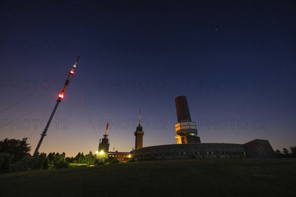 The stars shine in the sky above the summit of the Großer Feldberg in the Taunus, near Frankfurt am