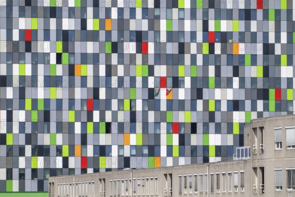 The Casa Confetti student residence, with colourful façade, in the Science Park, Utrecht