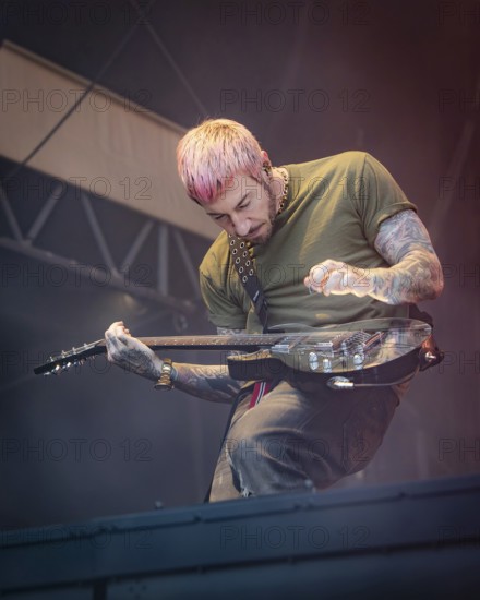 Zacky Vengeance, guitarist of Avenged Sevenfold live at the Zitadelle Spandau in Berlin on