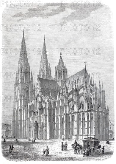 Cologne Cathedral, High Cathedral Church of Cologne, Germany, Historical, digitally enhanced