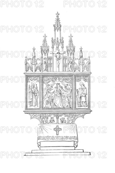 Altar from the Augustinerkirche in Nuremberg, Bavaria, Germany, Historical, digitally enhanced