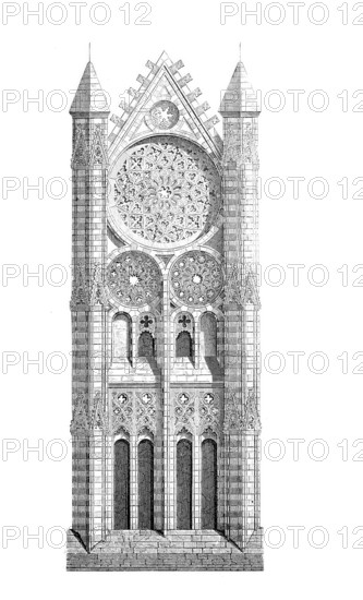 Gable of St Katharinen, three-aisled late Gothic hall church, Brandenburg an der Havel, Germany,
