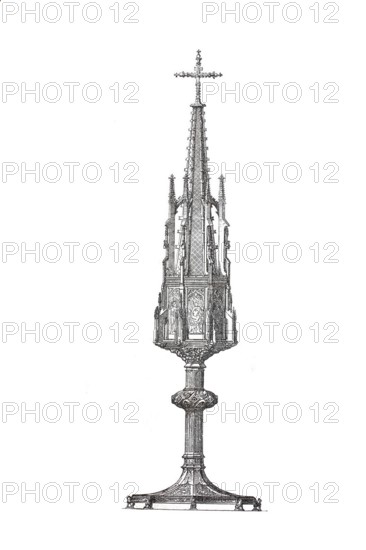 Religious cult objects, Gothic ciborium from Ober-Millingen near Rees on the Lower Rhine, Germany,