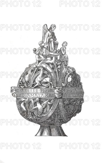 Religious objects of worship, Romanesque censer from Lille in France, Historical, digitally