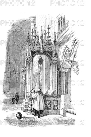 Fountain in St Peter's Cathedral in Regensburg, Regensburg Cathedral for short, Bavaria, Germany,