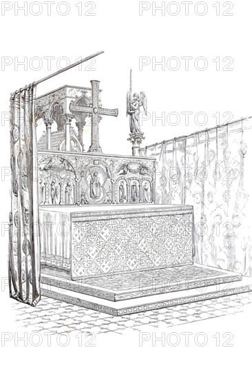 Altar from the cathedral of Saint-Denis, a former abbey church in the town of Saint-Denis north of