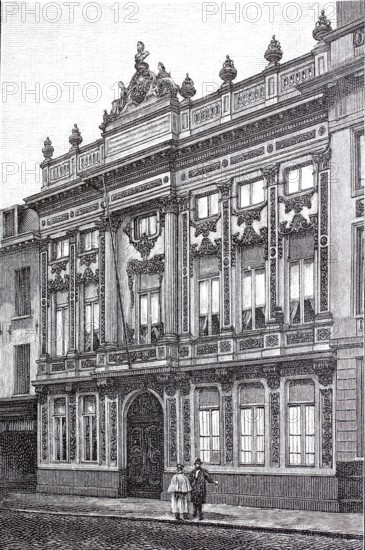 The Rubens House in Antwerp, Belgium, Historical, digitally enhanced reproduction of a model from