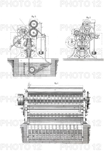 Washing machine for woven fabrics, historical, digitally enhanced reproduction of a model from
