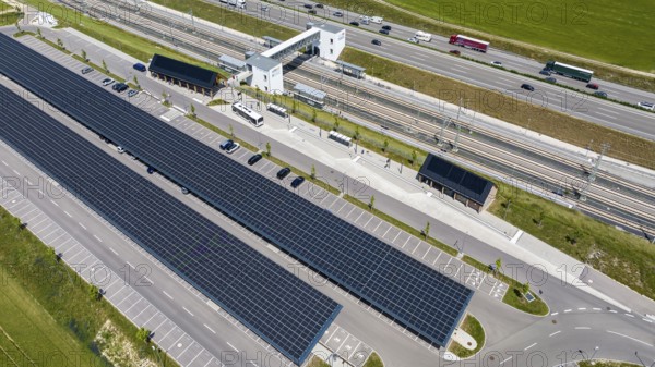Largest charging park in the world at Merklingen Swabian Alb railway station. 259 covered stations