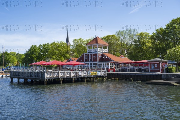 Restaurant Gosch Sylt am Hafen, Flensburg, Flensburg Fjord, Baltic Sea, Schleswig-Holstein, Germany