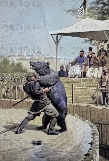 Two fights with a bear in front of the tsar and the people, folk games in the 16th and 17th