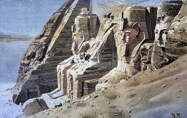The Temples of Abu Simbel are massive rock temples in Abu Simbel, a village in Nubia, Southern