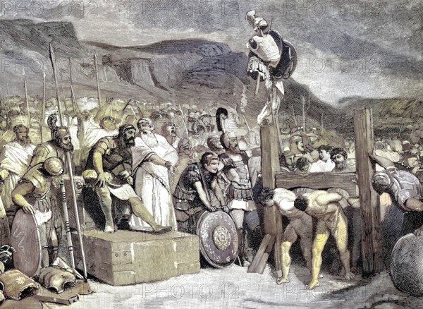 Battle of the Caudine Forks, 321 BC, a decisive event of the Second Samnite War. Romans forced