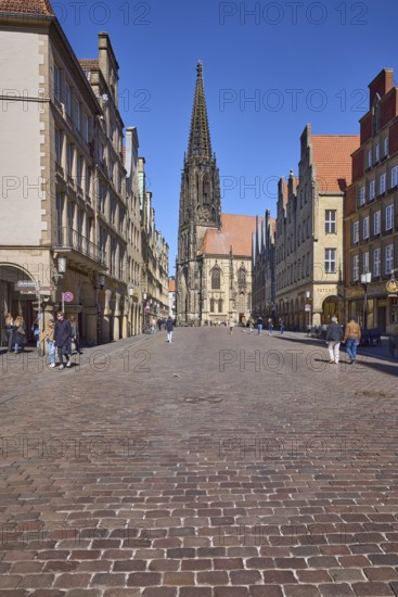 St. Lamberti, church, architectural style neo-Gothic, historic buildings, gables, old town,
