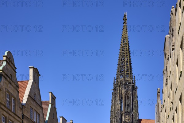 St. Lamberti, Lamberti Church, church tower, Gothic architecture, installation, ladder to heaven,