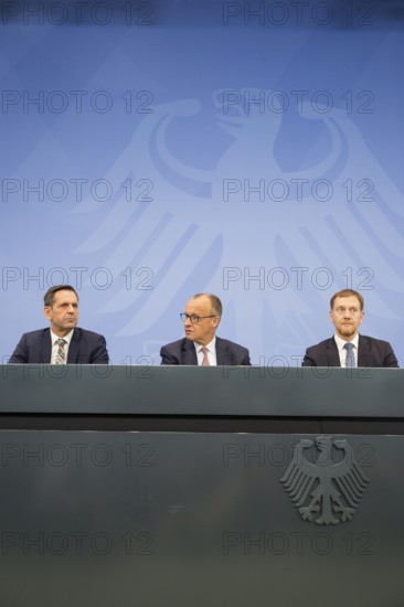 Olaf Lies (SPD, Minister President of Lower Saxony), Friedrich Merz (CDU, Federal Chancellor) and