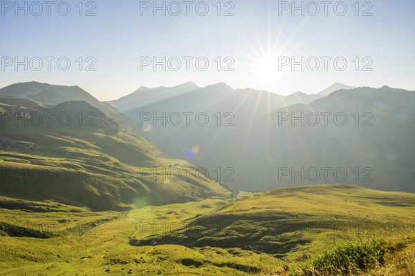 Sunrise in the Mountains at Hochalpenstraße, view from Fuscher Lacke, Pinzgau, Salzburg, Austria