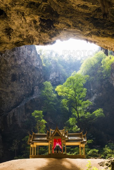 Temple in a stalactite cave, Phraya Nakhon Cave, Khao Sam Roi Yot National Park, Hua Hin, Prachuap