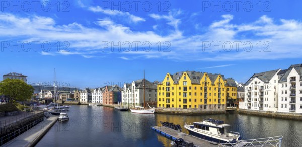 Alesund, port town on the west coast of Norway famous for Art Nouveau architecture and fjords