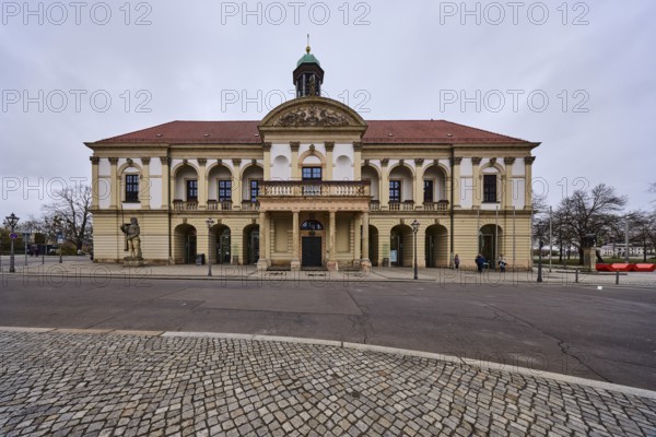 Historic town hall, old town centre, sandstone building, diffuse light, cloudy, Alter Markt,
