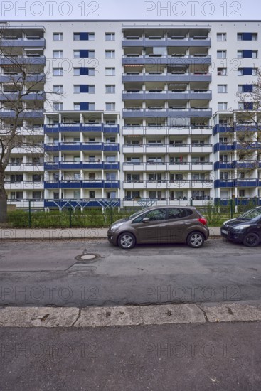 High-rise buildings, residential buildings, residential silos, facade, window, balcony, car park